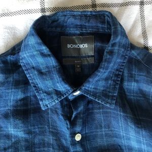 Bonobos // Men's Plaid Linen Button Down Shirt